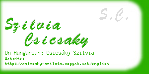 szilvia csicsaky business card