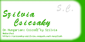 szilvia csicsaky business card